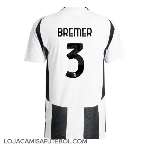 Camisa de Futebol Juventus Gleison Bremer #3 Equipamento Principal 2024-25 Manga Curta